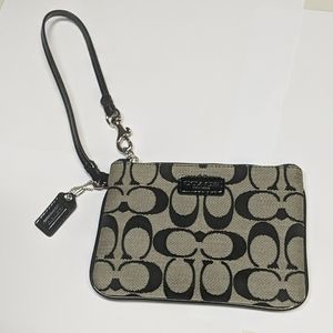 COACH Wristlet Wallet Black and Grey